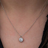 BlackCraft Gümüş Minimal Yuvarlak Anturaj Kadın Kolye (BC-2ACCE3)