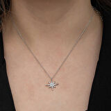 BlackCraft Gümüş Kutup Yıldızı Kadın Kolye (BC-9DCB1F)