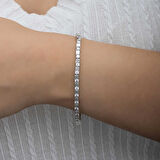 BlackCraft Gümüş Beyaz Taşlı Su Yolu Kadın Bileklik (BC-2CF084)