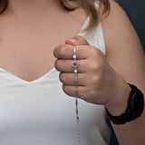 BlackCraft ​Gümüş Yuvarlak Zultanit Taşlı Kadın Bileklik (BC-F0B922)