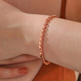 BlackCraft 925 Ayar Gümüş Rose Pullu Zincir Kadın Bileklik (BC-BDB26B)