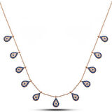 BlackCraft Gümüş Rose Damla Nazarlı Şans Kadın Kolye (BC-46739B)