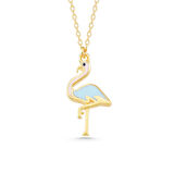 BlackCraft 925 Ayar Gümüş Gold Flamingo Kadın Kolye (BC-B23D48)