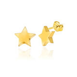 BlackCraft Gümüş Gold Yıldız Çivili Kadın Küpe (BC-B3FF0E)