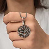 BlackCraft Gümüş Kazaziye Örgü Kadın Kolye (BC-617F98)