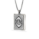 BlackCraft 925 Ayar Gümüş Kare İçi Açılabilen Tuğra Muskalık Gümüş Kolye (BC-37D900)