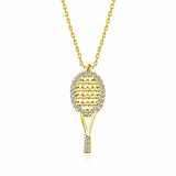 BlackCraft 925 Ayar Gümüş Tenis Raketi Kadın Gümüş Kolye (BC-5EF3C2)