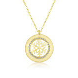 BlackCraft 925 Ayar Gümüş Gold Kar Tanesi Kadın Gümüş Kolye (BC-AC7891)