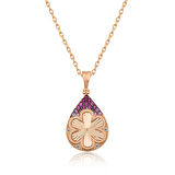 BlackCraft 925 Ayar Gümüş Damla Çiçek Kadın Gümüş Kolye (BC-E32FB4)