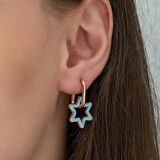 BlackCraft Gümüş Fosforlu Mavi Yıldız Küpe (BC-8DA898)