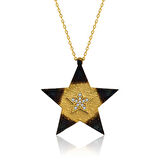 BlackCraft 925 Ayar Gümüş Yıldız Kadın Gümüş Kolye (BC-4EBFDC)