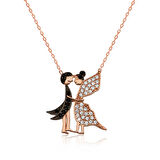 BlackCraft 925 Ayar Gümüş Aşık Kelebekler Kadın Gümüş Kolye (BC-FDB23E)