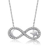 BlackCraft 925 Ayar Gümüş Sonsuzluk Ay Yıldız Kadın Gümüş Kolye (BC-05D1D5)