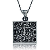 BlackCraft 925 Ayar Gümüş Allah Yazılı Gümüş Kolye (BC-8B6367)