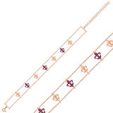 BlackCraft 925 Ayar Gümüş Rose Çiçek Desenli Bileklik (BC-161C39)