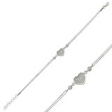 BlackCraft 925 Ayar Gümüş Kalpli Bileklik (BC-CAF227)