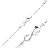 BlackCraft 925 Ayar Gümüş Sonsuzluk Aşkım Bileklik (BC-34E980)