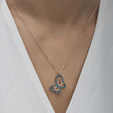 BlackCraft 925 Ayar Gümüş Turkuaz Taşlı Kelebek Kadın Gümüş Kolye (BC-99EAC9)