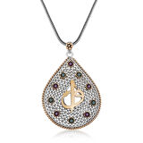 BlackCraft 925 Ayar Gümüş Elif Vav Otantik Kadın Gümüş Kolye