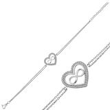 BlackCraft 925 Ayar Gümüş Kalp Sonsuzluk Bileklik trend