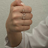 BlackCraft 925 Ayar Gümüş Rose Kalpli Tektaş Kadın Bileklik stil sahibi