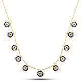 BlackCraft 925 Ayar Gümüş Gold Nazarlı Şans Kadın Kolye zarif