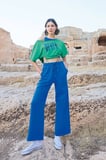 Kısa Kollu "never Give Up" 3'lü Crop Eşofman Takımı
