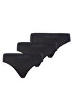 BS1575Y Kadın Siyah  Slip Külot 3'lü Paket Essential