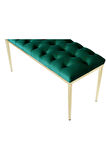 Bella Gold Bench Kapitoneli Chester Model Yeşil Puf