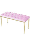 Bella Gold Bench Kapitoneli Chester Model Pembe Puf