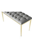 Bella Gold Bench Kapitoneli Chester Model Gri Puf