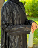 Büyük Beden Şifon Dış Abaya – Jarse İçlikli Ferace Takım (46-54 Beden)