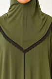 Kendinden Örtülü Fermuarlı Namaz Elbisesi – Yeşil