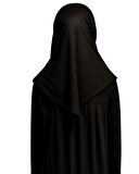 Penye Kendinden Başörtülü Çocuk Namaz Elbisesi Siyah/ 6-7-8 yaş