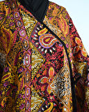 Etnik Desenli Kruvaze Namaz Elbisesi – %100 Viskon, Yandan Bağlamalı 36-46 Beden