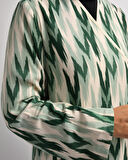 Zigzag Desenli Kruvaze Namaz Elbisesi – %100 Viskon, Yandan Bağlamalı 36-46 Beden