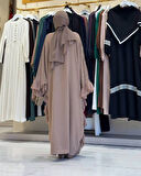 Şifon Fırfır Detaylı Dantel Elbise