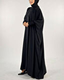 Düğme Detaylı Yarasa Kol Medine İpeği Cilbab