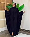 Kapüşonlu Abaya & Elbise İkili Takım – Medine İpeği