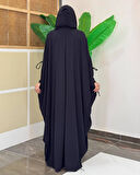 Kapüşonlu Abaya & Elbise İkili Takım – Medine İpeği