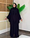 Kapüşonlu Abaya & Elbise İkili Takım – Medine İpeği