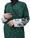 Noktalı Çiçek Desen Kruvaze Namaz Elbisesi – %100 Viskon, Yandan Bağlamalı, Rahat Kalıp 36-46 Beden