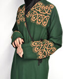 Halkalı Desenli Kruvaze Namaz Elbisesi – Yandan Bağlamalı, Rahat Kesim 36–46 Beden