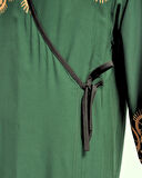 Halkalı Desenli Kruvaze Namaz Elbisesi – Yandan Bağlamalı, Rahat Kesim 36–46 Beden