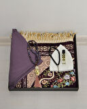 Çeyizlik Hediyelik Seccade Set – Astarlı Kadife Seccade, Eşarp, Kristal Tesbih, Erkek Tesbihi, Takke ve Esanslı Özel Kutulu Lüks Hediye