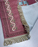 Çeyizlik Hediyelik Seccade Set – Astarlı Kadife Seccade, Eşarp, Kristal Tesbih, Erkek Tesbihi, Takke ve Esanslı Özel Kutulu Lüks Hediye