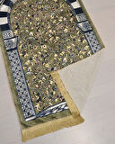 Pratik ve Taşınabilir İpek Dokulu Çantalı Seccade Ravza Desenli Fermuarlı