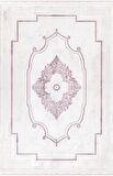 İpek Mekik Halı Blsoom Mor Ekru Klasik Desenli Halı