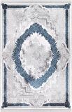 İpek Mekik Halı Blossom Lacivert Gri Klasik Saçaklı Halı