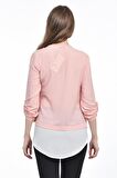 Modkofoni İnci Detaylı Pudra Kadın Krep Bluz